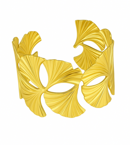 Brazalete dorado en forma de hojas