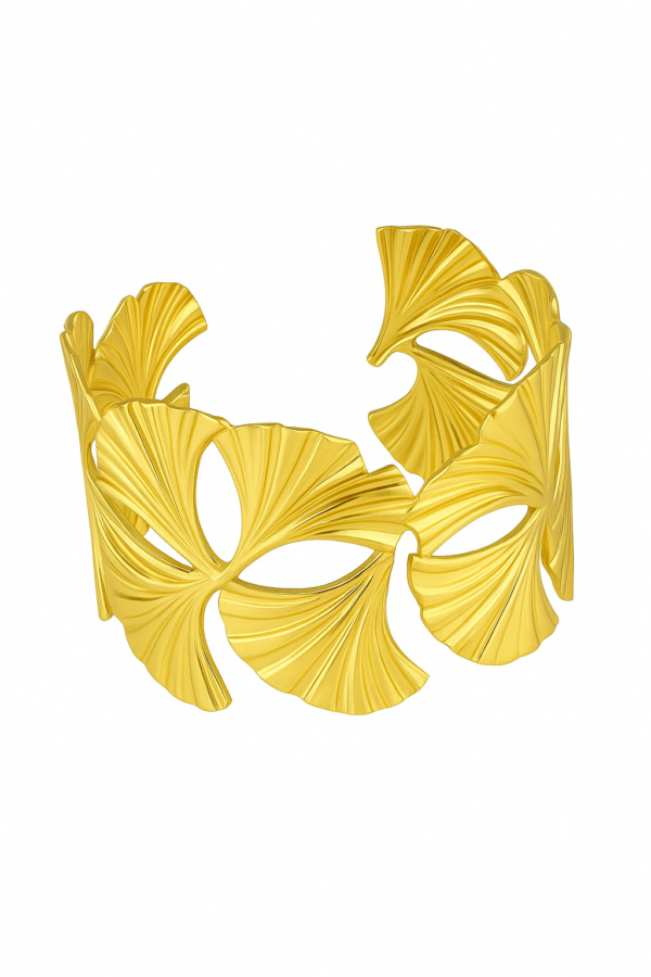 Brazalete dorado en forma de hojas