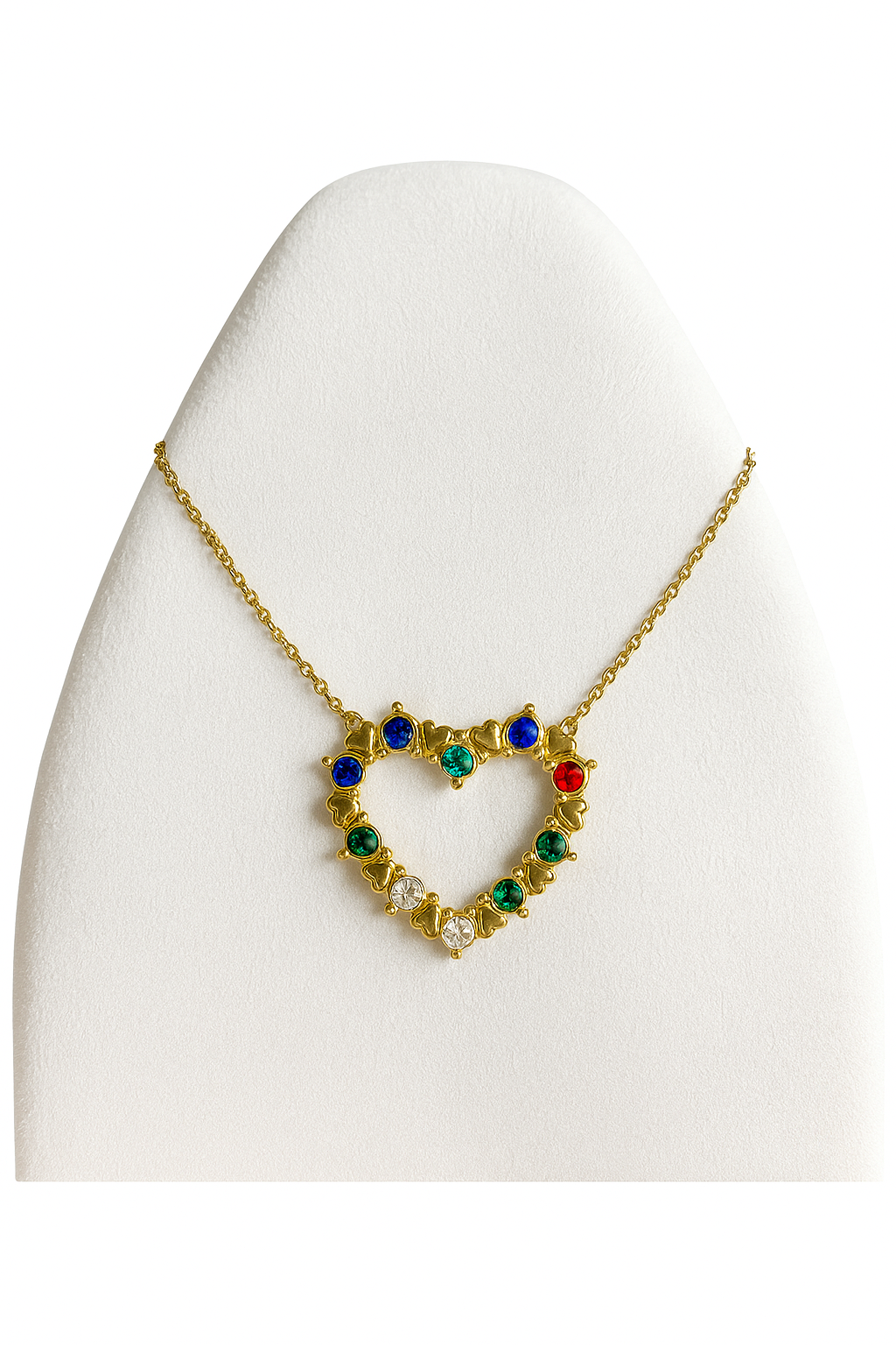 Collar de acero corazón colorido
