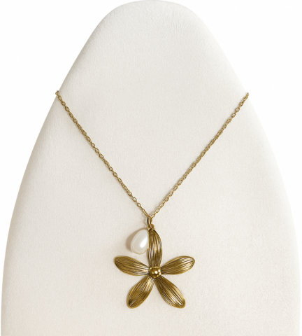 Collar acero dorado