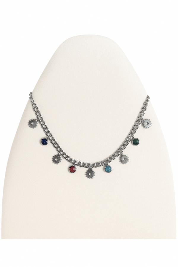 Collar de acero plata