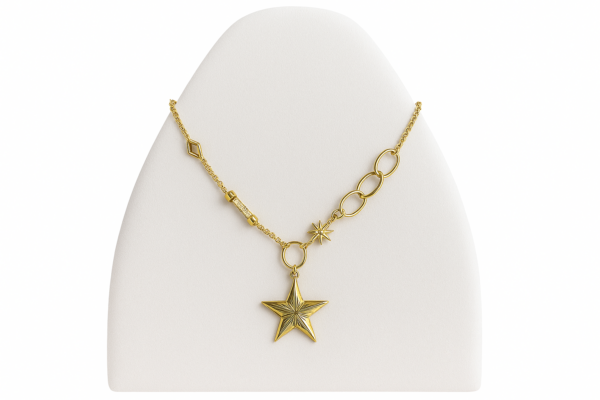 Collar Dorado Estrella & Encanto Geométrico