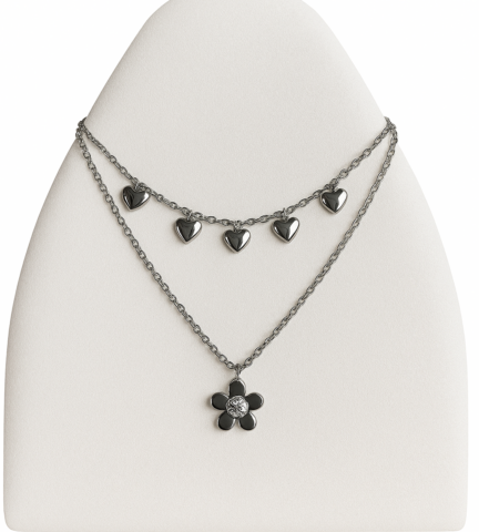 Collar de acero plata